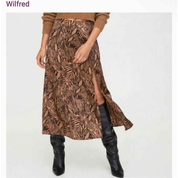 Wilfred 100% silk snake print front slit 2 - Picture 9 of 9